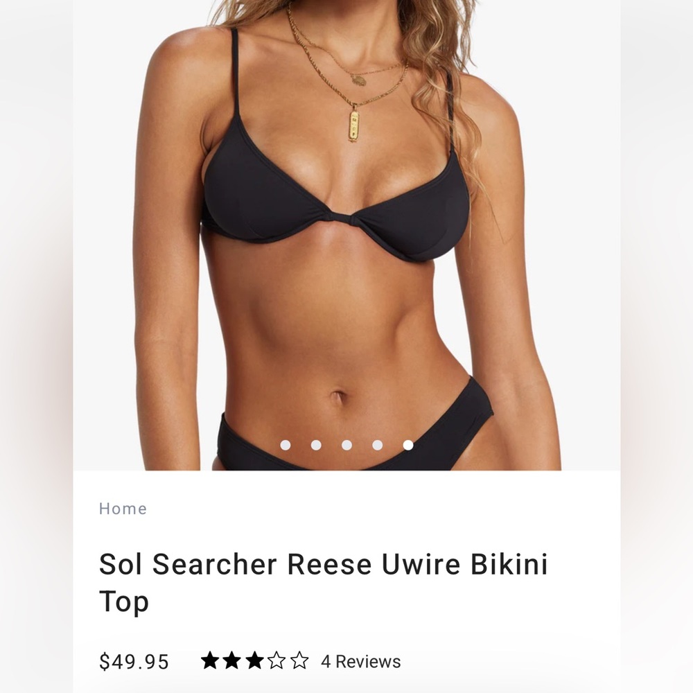 Sol Searcher Reese Uwire Bikini Top black, billabong